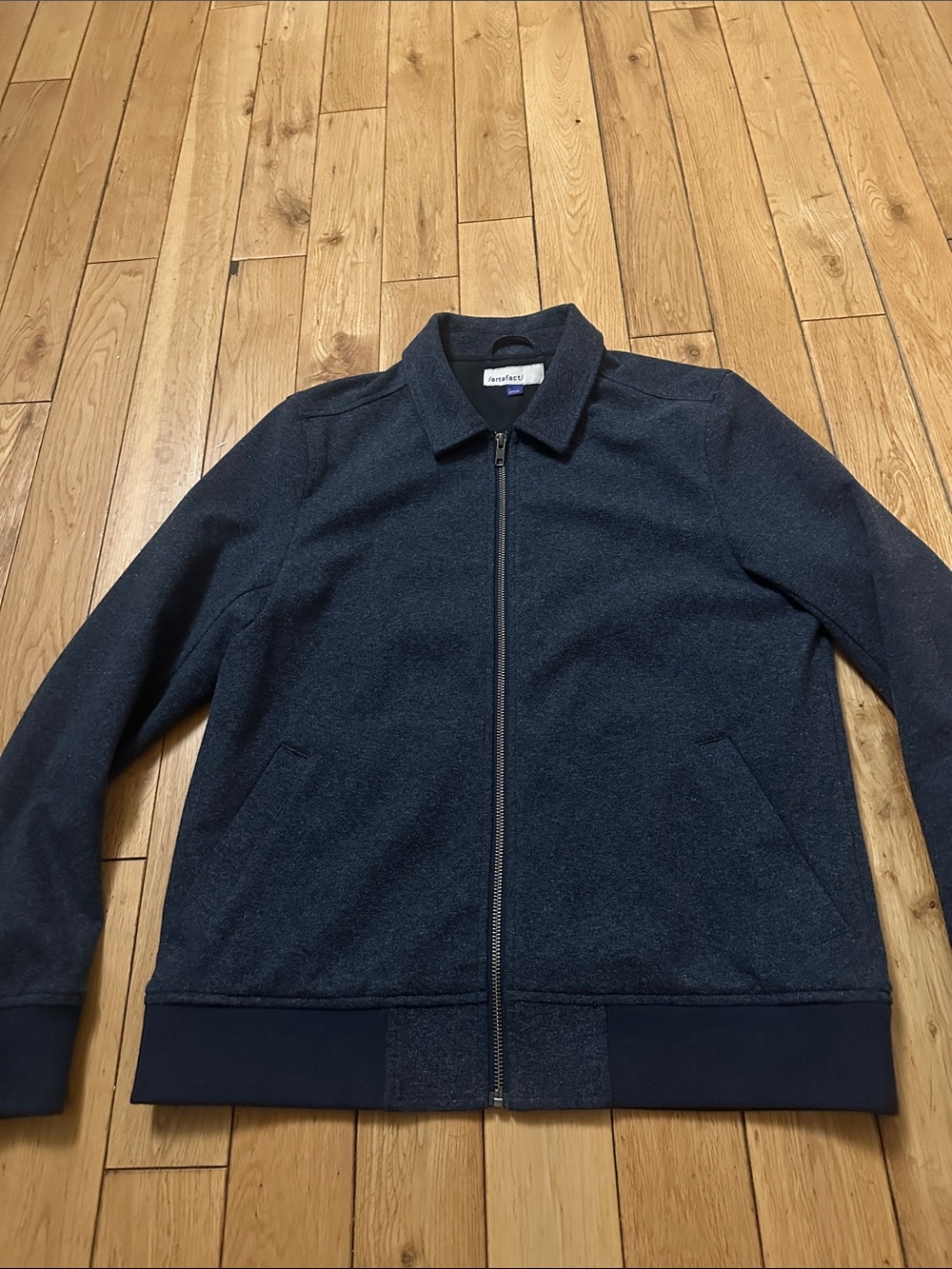 Everlane Men's Navy Zip-Up Sweater Jacket